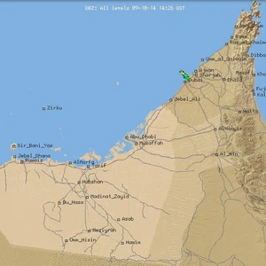 صورة من رادار المركز الوطني للأرصاد والزلازل للسحابة الماطرة