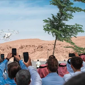The success of the first flying taxi experience in Saudi Arabia in NEOM