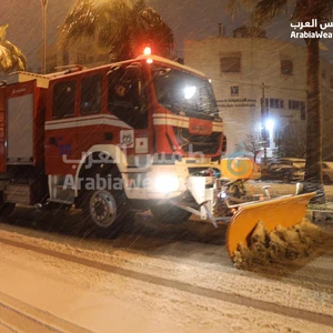 شاهد لقطات كانوا بها نشامى الوطن في الموعد للتعامل مع المنخفض القطبي المؤثر على الأردن