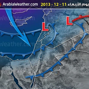 بالخرائط التوضيحية : شاهد أماكن تراكم الثلوج المتوقعة خلال المُنخفض الجوي  و كافة التحذيرات