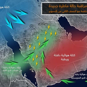 تنبيه مبكر || مراقبة حالة مطرية جديدة تشتد في النصف الثاني من الاسبوع