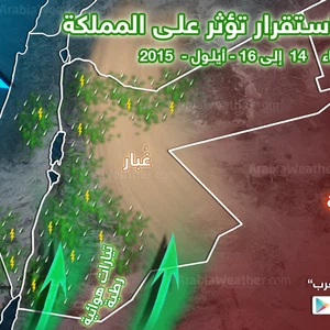 استمرار تأثر المملكة بحالة من عدم الاستقرار الجوي حتى نهاية الاسبوع