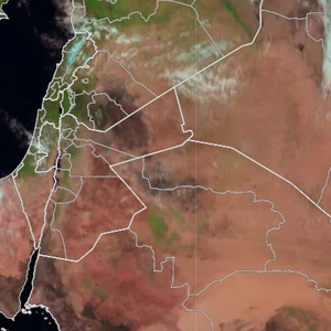 From space .. Jordan's spring is clearly visible through Arab weather satellite images