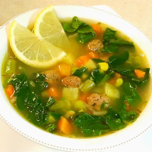 Ramadan soups | Spinach soup with meatballs