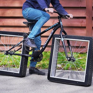 The strangest innovations: a bicycle with square wheels.. How is that?!