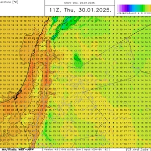 Jordan: Eastern activity continues at intervals, and temperatures are warmer than average by more than 6 degrees on Thursday