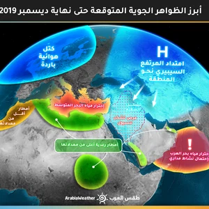 الجزيرة العربية | النشرة الموسمية لباقي أشهر الخريف ولمحة عامة عن شتاء 2019/2020