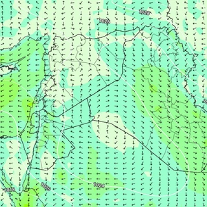 السبت والاحد رياح جنوبية شرقية نشطة مثيرة للاتربة
