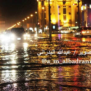 شوارع الرس تغرق بمياه الأمطار