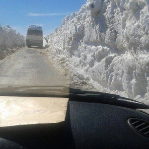 الثلوج على طريق الشوبك - معان