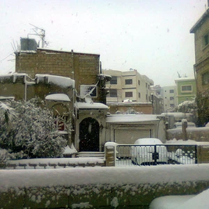 صور متنوعة من العاصفة الثلجية الأخيرة في جنوب سوريا 