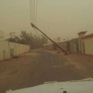 شاهد ماذا فعلت العاصفة الرملية بمحافظة طبرجل اليوم الجمعة 
