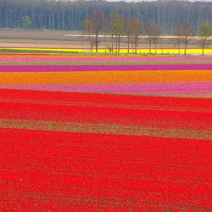 Tulips in the Netherlands .. Paintings on the ground