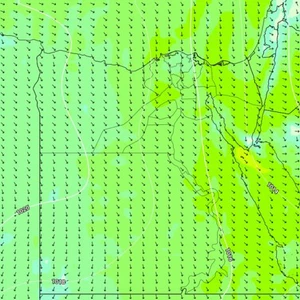 حركة الرياح المتوقعة على مصر خلال يومي الثلاثاء والاربعاء 18-19 فبراير 2020