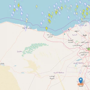 السحب الرعدية الماطرة المأثرة على مصر الأن 