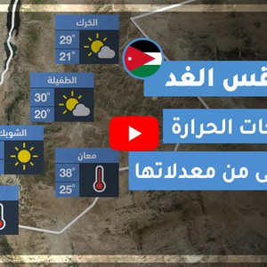 فيديو طقس الغد في الأردن | الثلاثاء 2020/7/21