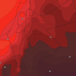 ازدياد تاثر الأردن بتيارات هوائية حارة نسبياً الأحد فكم تصل العظمى في عمان؟