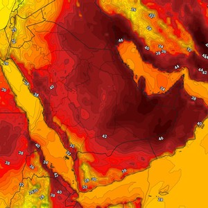 Saudi Arabia A slight decrease in temperatures in the north of the Kingdom on Monday