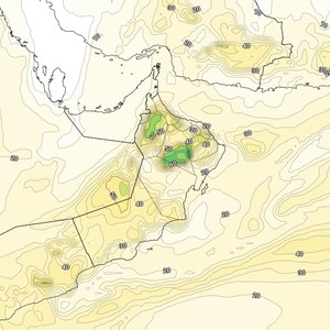 عمان | زخات رعدية غزيرة من المطر خلال النصف الثاني من الأسبوع