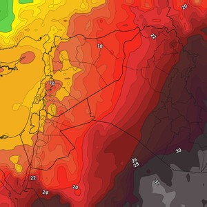 الأردن | عطلة نهاية أسبوع مُعتدلة ودرجات الحرارة أقل من مُعدلاتها المُعتادة
