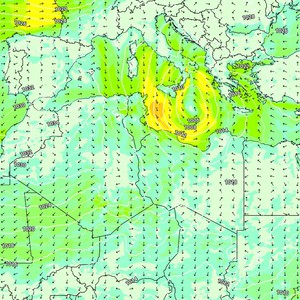 منخفض جوي عاصف وماطر وسط البحر المتوسط يسلك مسارًا غير اعتيادي نحو شمال ليبيا نهاية الأسبوع (التفاصيل)