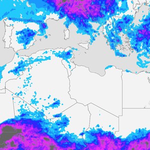 منخفض جوي غير معتاد يجلب أمطار رعدية وتساقط البرد على عدة مناطق في المغرب العربي 