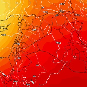 منخفض جوي خماسيني يصل بلاد الشام الجمعة (طقس حار وغبار وسحب رعدية محتملة)
