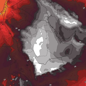 Temperatures approach 50 degrees Celsius. A tropical high intensifies, and the Arabian Peninsula is expected to experience scorching weather by the end of the month.