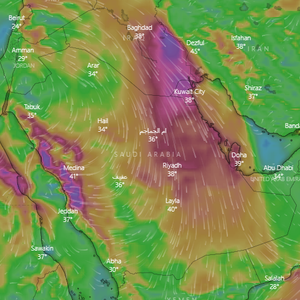 الرياض | تنبيه من ارتفاع كبير في فرص الغبار نهار السبت .. نشاط كبير على الرياح وهبات تلامس الـ 60 كم/ساعة