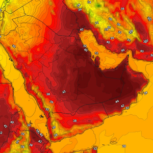 السعودية | كتلة هوائية أقل حرارة تؤثر على شمال المملكة حتى الثلاثاء