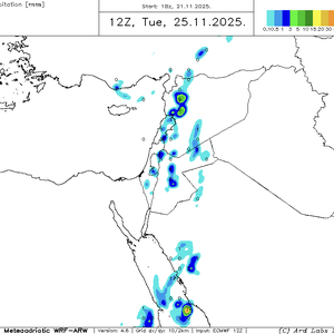 Jordan: Unstable weather conditions will begin at dawn on Tuesday, accompanied by thunderstorms in random areas.