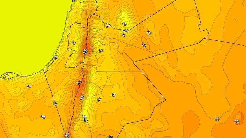 الأردن | انخفاض قليل على درجات الحرارة الثلاثاء والطقس يميل للبرودة ليلاً  