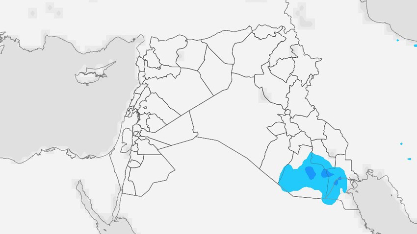 Iraq | Temperatures below average Thursday, and a chance of local showers of rain in the south