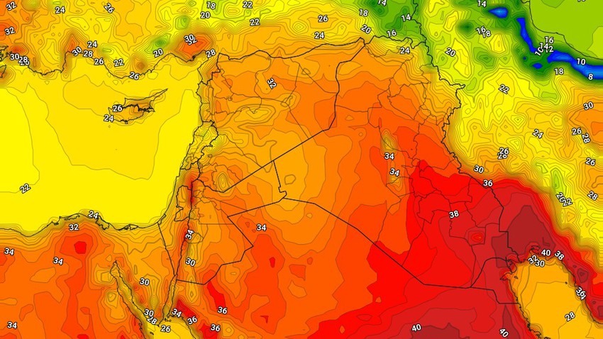 Iraq | A slight drop in temperatures on Thursday with active dusty winds