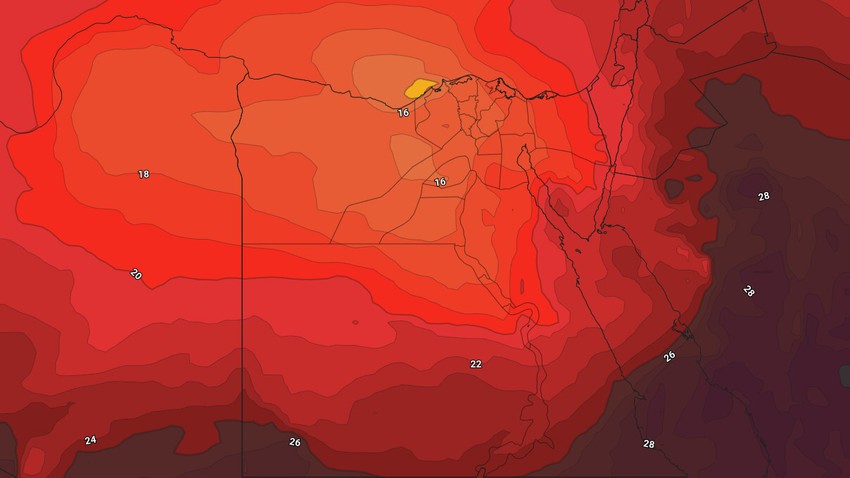 Egypt - Weekend | Continuing temperatures below average, and nice and humid nights in the north