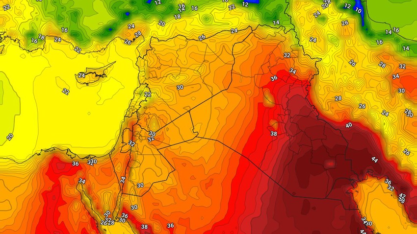 Iraq | Increasing the effect of the hot air mass Thursday and Friday, and the temperature touches 40 degrees Celsius in Baghdad