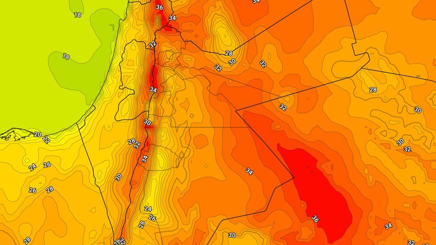 الأردن | المزيد من الارتفاع على درجات الحرارة السبت وفرصة لزخات محلية من الأمطار تتركز فوق مناطق البادية   