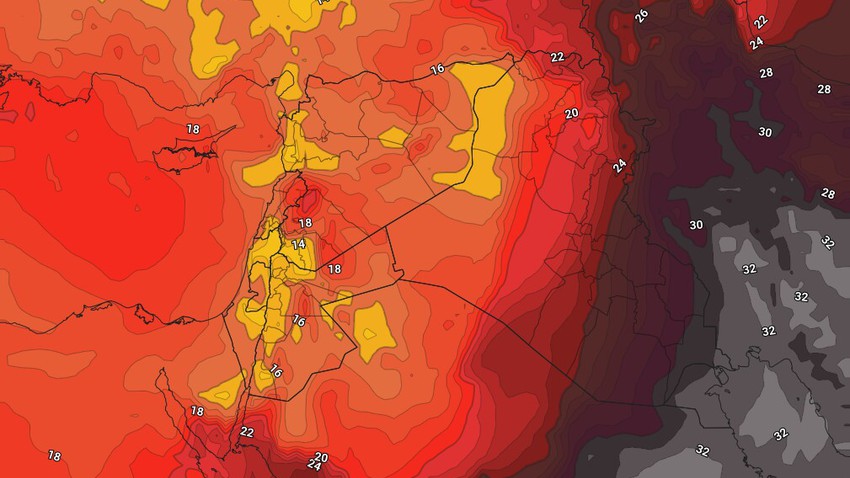 Irak | Le poids de la chaleur diminue au milieu de la semaine et les températures chutent parallèlement à l&#39;avancée des vagues de poussière de Badia al-Sham