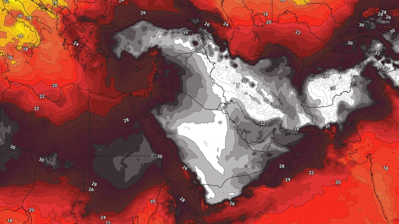كتلة هوائية حارة واسعة التأثير تغطي شرق البحر المتوسط وتسبب موجة حر في عدة دول | عرب تايم كتلة هوائية حارة واسعة التأثير تغطي شرق البحر المتوسط وتسبب موجة حر في عدة دول | عرب تايم