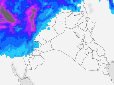 Levant: Flood warning. Heavy rains expected in Syria and Lebanon, with snow showers in Qornet el-Sawda.