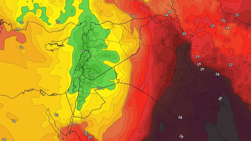 الأردن | كتلة هوائية لطيفة تجلب انخفاض ملموس على درجات الحرارة الأحد والاثنين وفرص لبعض الأمطار شمال المملكة 