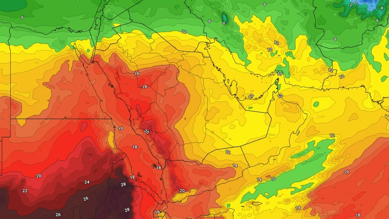 كتلة هوائية دافئة وارتفاع درجات الحرارة إلى منتصف الـ20 مئوية في الرياض نهاية الأسبوع | عرب تايم كتلة هوائية دافئة وارتفاع درجات الحرارة إلى منتصف الـ20 مئوية في الرياض نهاية الأسبوع | عرب تايم