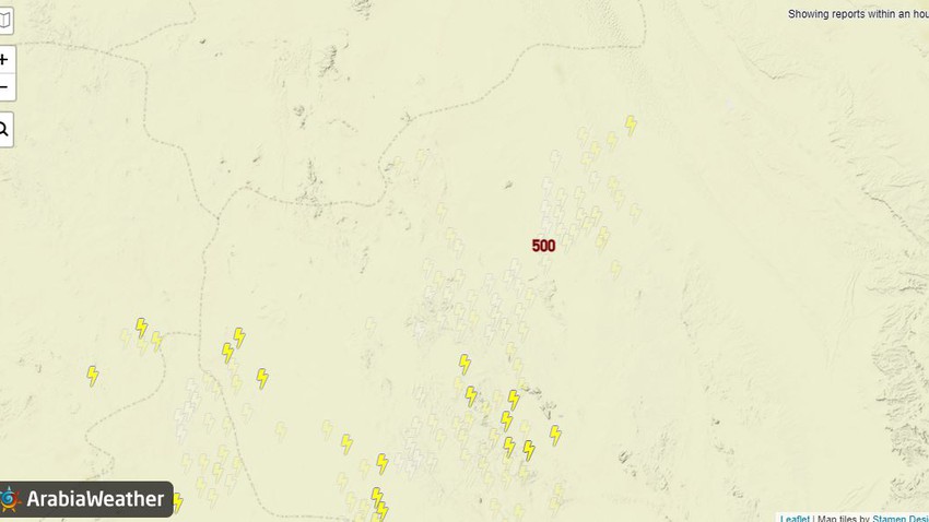 Mise à jour 9h55 la nuit : la visibilité horizontale chute à 500 mètres au nord-ouest de la région de Riyad administrativement en raison des vents descendants résultant des nuages orageux