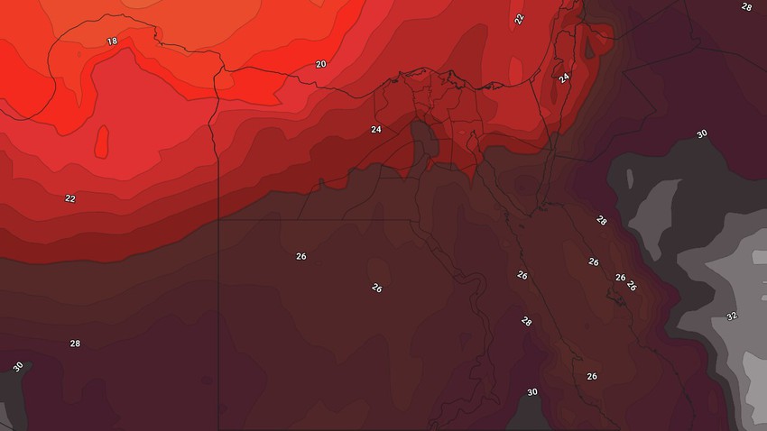 Egypt: The effect of the extremely hot air mass intensified, and the heat touched 40 degrees Celsius on Monday