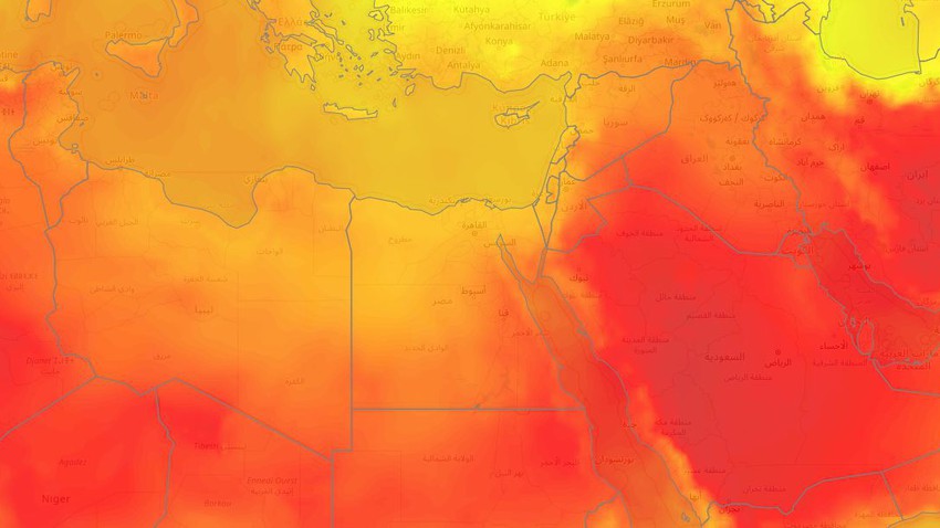 النشرة الأسبوعية - مصر : طقس صيفي إعتيادي الأيام القادمة وارتفاع ملموس على درجات الحرارة نهاية الأسبوع الحالي