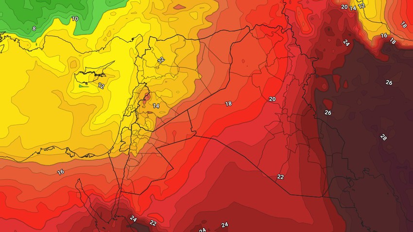 الأردن: استمرار توضّع الكُتلة الهوائية مُعتدلة الحرارة فوق أجواء المملكة خلال الأيام القادمة