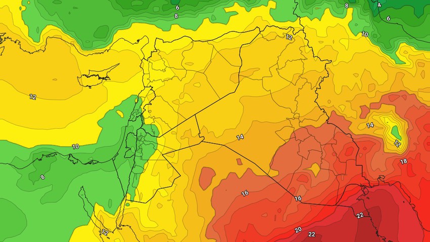 الأردن | استمرار تأثير الكتلة الهوائية الباردة نسبياً يوم الثلاثاء تترافق بفرص للأمطار في بعض المناطق و ليالٍ أكثر بُرودة تنتظر المملكة