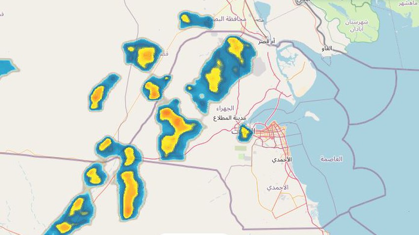 الكويت - تحديث 10:30 ليلاً | أمطار رعدية على غرب الدولة و توقعات بانتشارها تدريجياً لباقي المناطق خلال الساعات القادمة
