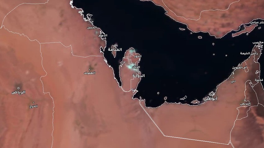 قطر - تحديث 1:45م: تكونات من السُحب المحلّية على أجزاء من شمال ووسط البلاد قد تترافق بأمطار مُتفرقة