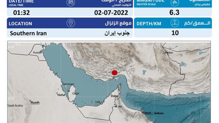 بالفيديو | زلزال بقوة 6.3 درجة يضرب جنوب إيران ويشعر به سكان الإمارات